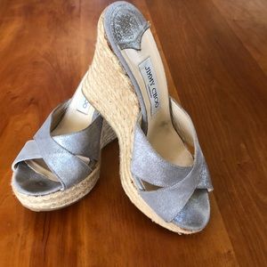 Silver Jimmy Choo Wedges Size 39